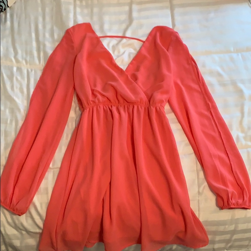 Salmon colored dress